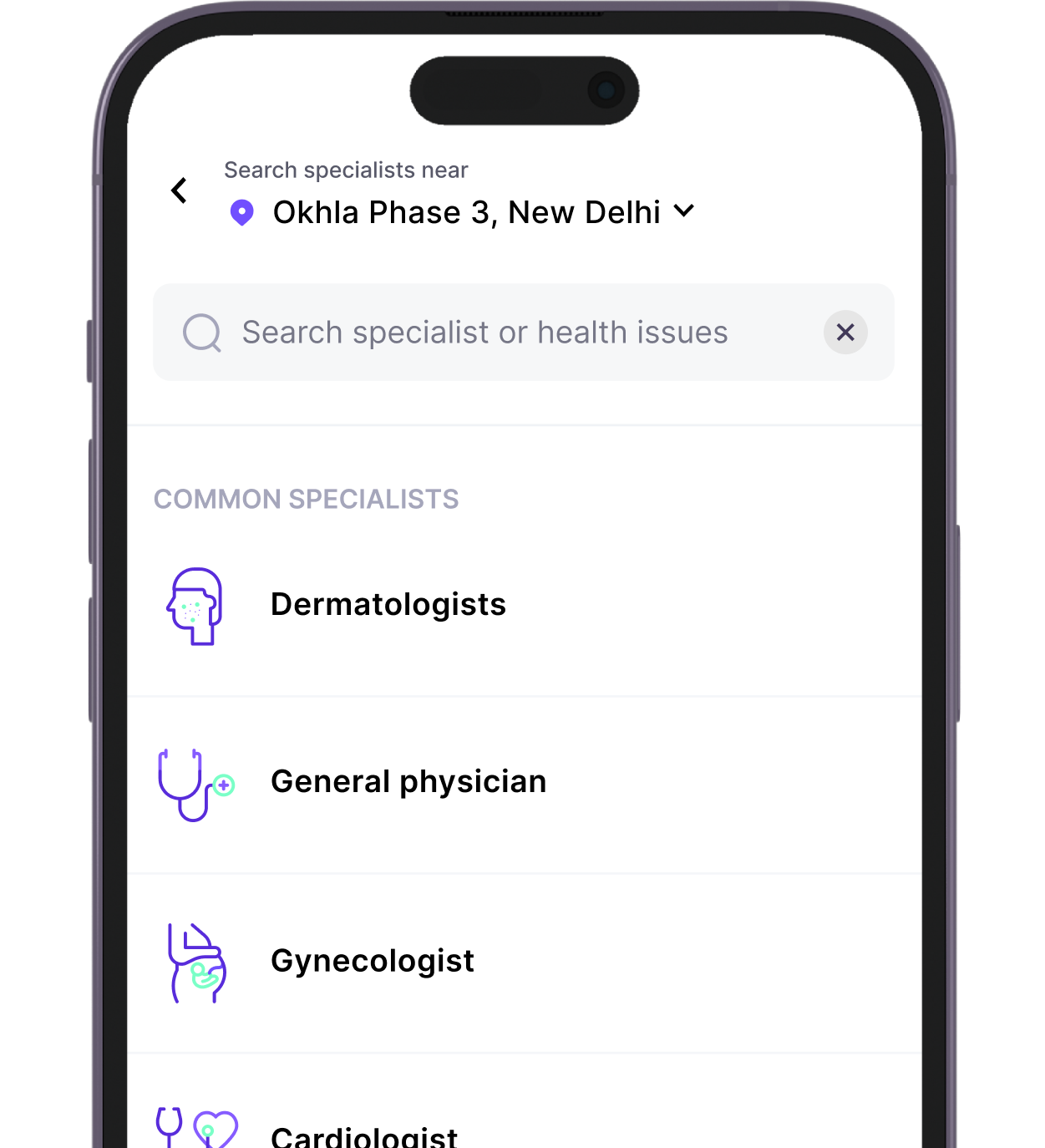 Step 1: Go to care tab & Select a Doctor