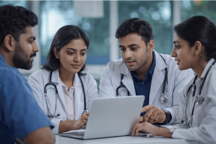 Doctors discussing aboud OPD