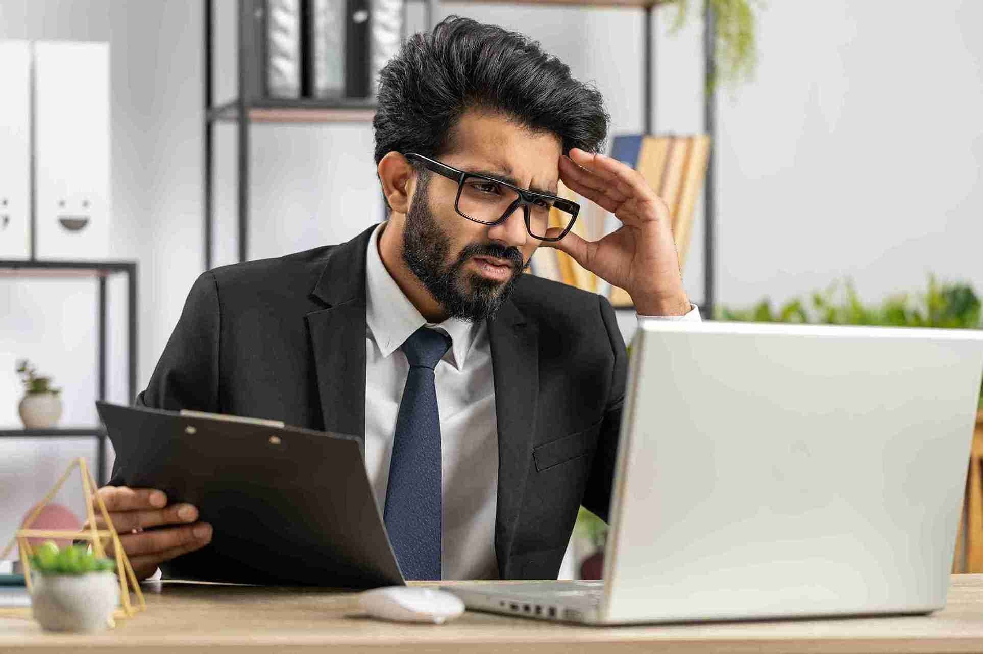 businessman working in laptop